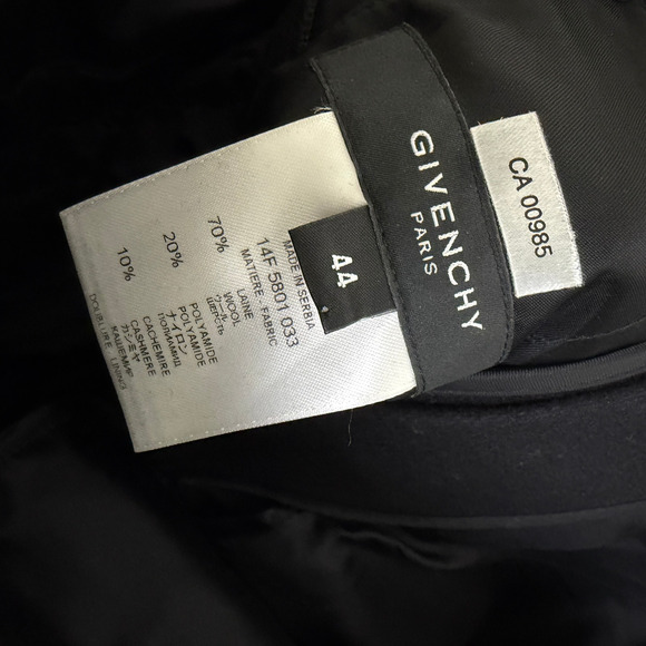 Givenchy Trouser Pants Womens 44 Black Wool Cashmere Moto Taper Ankle Zip Italy - Picture 11 of 11